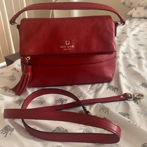 Beautiful red leather Kate spade bag